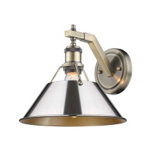 Golden 3306-1W AB-CH - Yep by Golden Lighting Orwell 1-light Wall Sconce in Aged Brass and Chrome shade